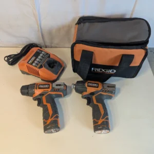 Ridgid 12V Combo Set R82230 Impact Driver & R82005 Drill W/2x Batteries & Bag