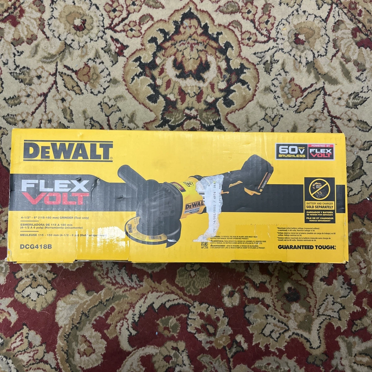 DeWalt DCG418B FLEXVOLT 60V MAX Brushless 4-1/2"-6" Cordless Grinder (Tool Only)