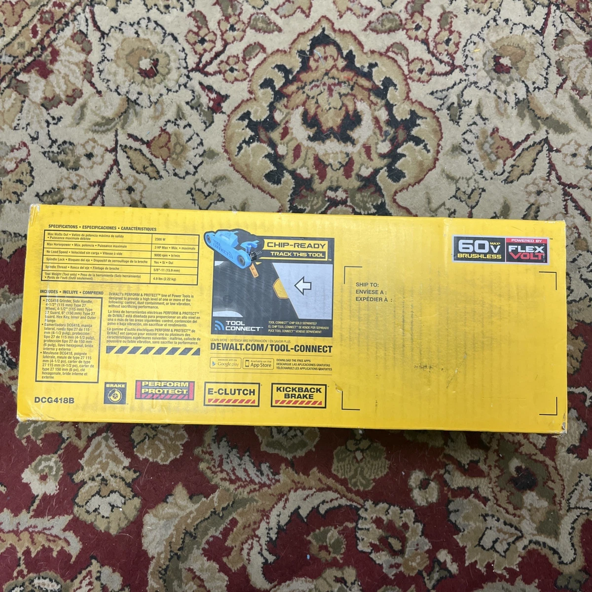 DeWalt DCG418B FLEXVOLT 60V MAX Brushless 4-1/2"-6" Cordless Grinder (Tool Only) - Image 3