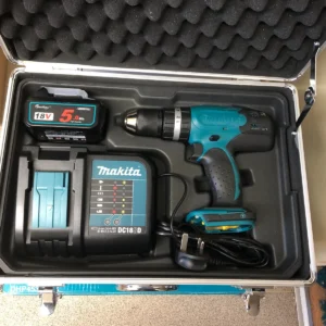 Makita DHP453 Drill Kit with Charger + 5Ah Battery in Aluminium Tool Case