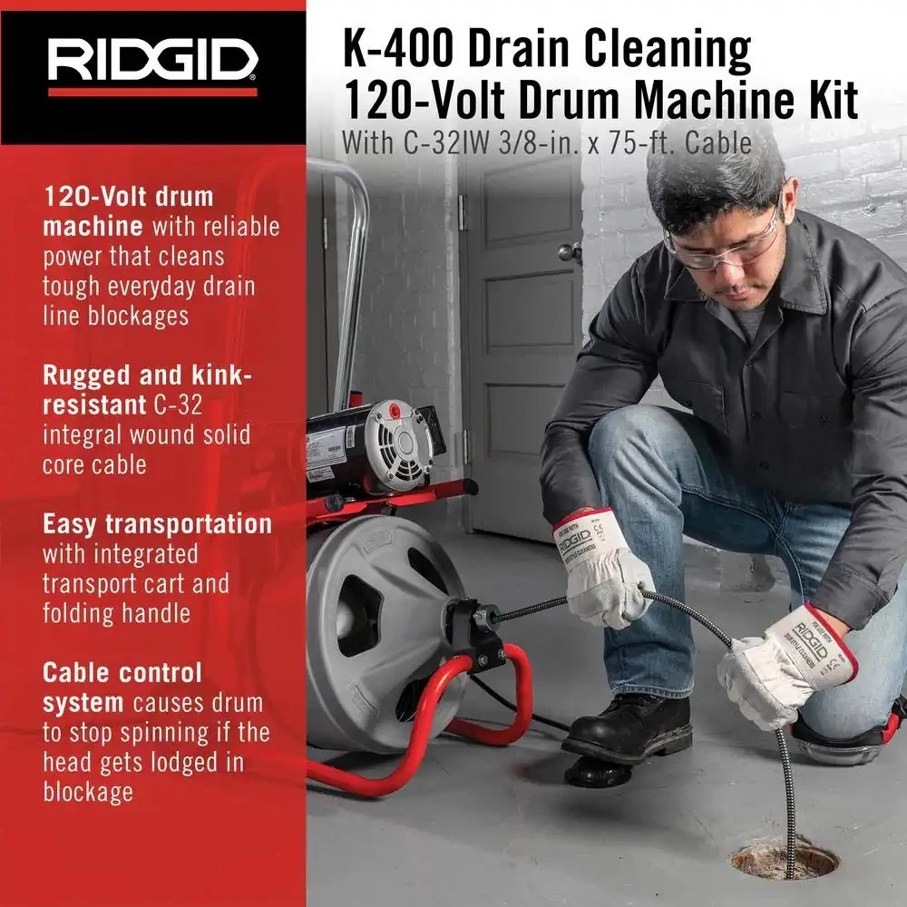 RIDGID 52363 K-400 115V Drum Machine - Image 3